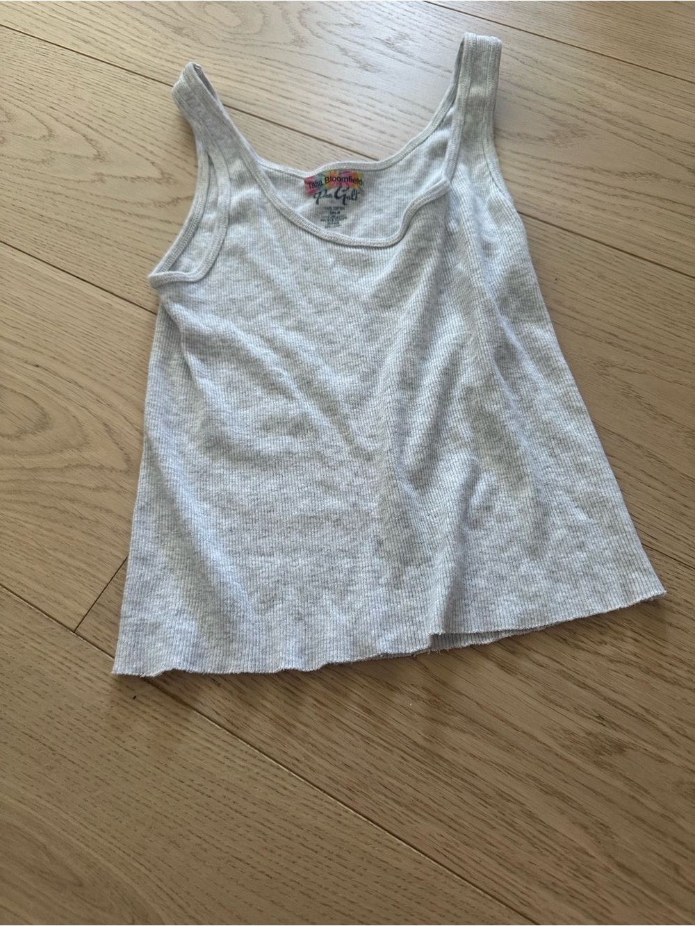 Brandy Melville White Ribbed Scoop Tank